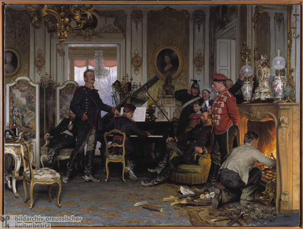 Anton von Werner, <i>A Billet outside Paris</i> [<i>Im Etappenquartier vor Paris</i>] (October 24, 1870/1894) 