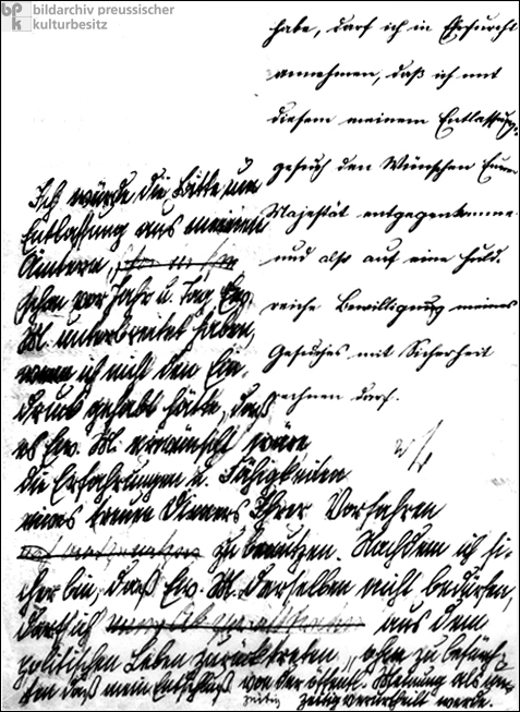 Bismarcks handgeschriebenes Entlassungsgesuch (18. März 1890)
