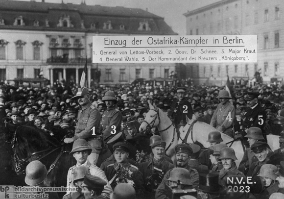 Troops Returning from East Africa Parade through Berlin under General Lettow-Vorbeck (March 2, 1919)