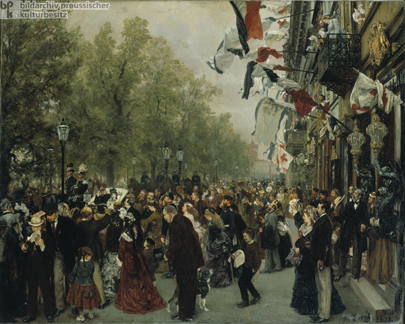 Adolph Menzel, <i>Departure of King Wilhelm I for the Army, July 31, 1870</i> [<i>Abreise König Wilhelms I. zur Armee am 31. Juli 1870</i>] (1871) 