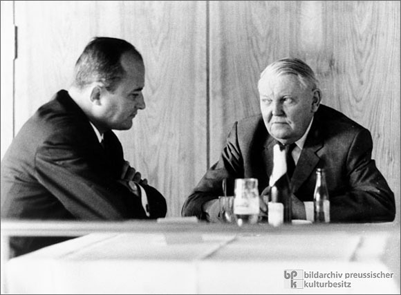 Chancellor Ludwig Erhard and Rainer Barzel (1964)