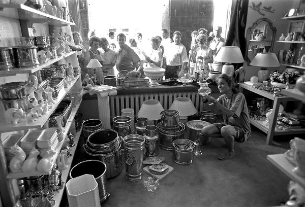 Monetary Union: First Shipment of Western Goods at a Dresden Department Store (July 1, 1990)