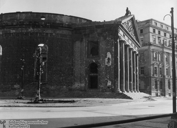 Bullet-marked North Façade of St. Hedwig’s Cathedral (1946)
