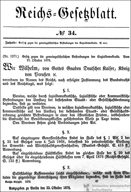 Socialist Law (October 21, 1878)