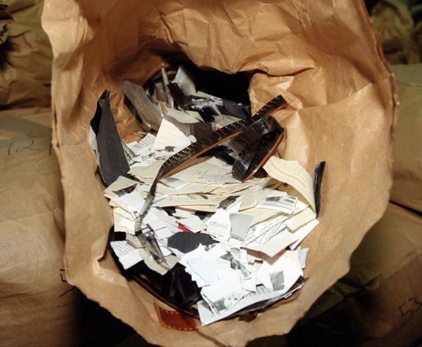 Shredded Stasi Files at Stasi Headquarters in Berlin-Lichtenberg (1990s)