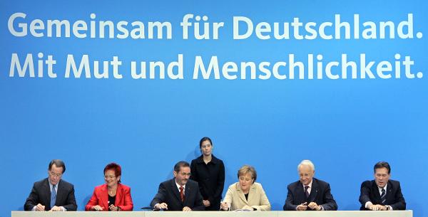 Unterzeichnung des Koalitionsvertrages (18. November 2005)