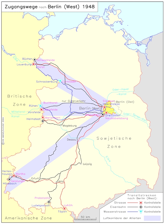 Zugangswege nach Berlin [West] (1948)