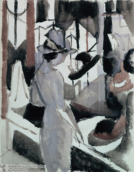 August Macke, <i>Frau vor dem Hutladen</i> (um 1914)